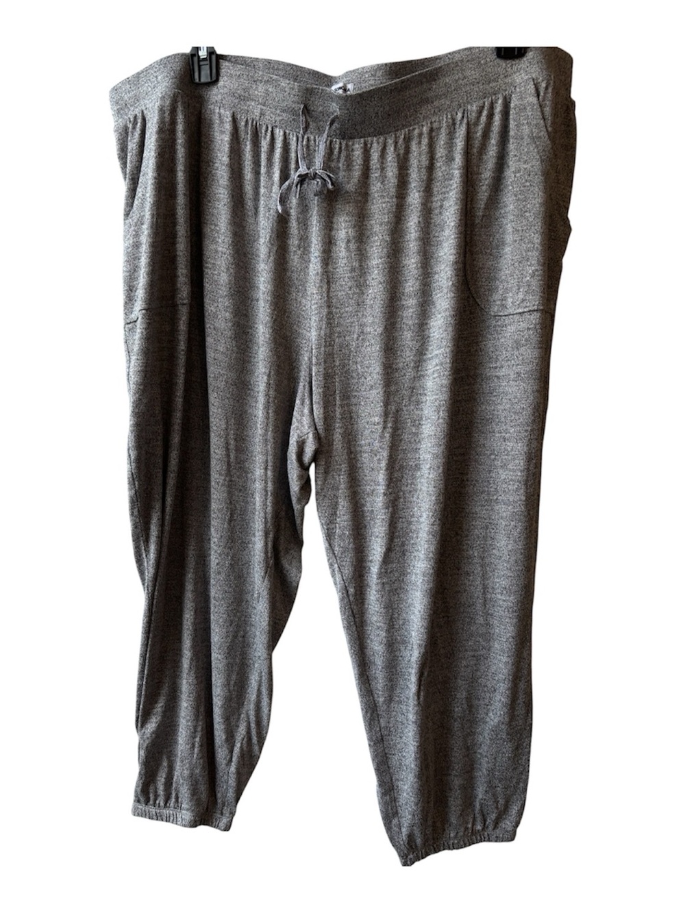 2X Sonoma Gray Heather Drawstring Joggers Pockets Leisure Capri